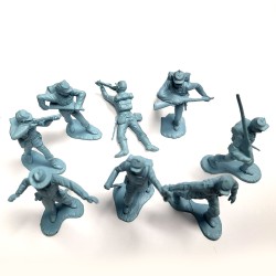 Marx Blue & Gray / Heritage / Civil War / ACW Playset Union Soldier 8 Figure Set in Satin Sheen Light Blue, Vintage Originals