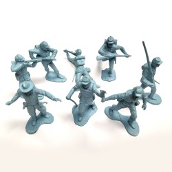 Marx Blue & Gray / Heritage / Civil War / ACW Playset Union Soldier 8 Figure Set in Satin Sheen Light Blue, Vintage Originals