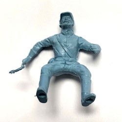 Marx Blue & Gray / Heritage / Civil War / ACW Playset Mounted and Caisson Pose Soldier, Satin Sheen Light Blue, Vintage Original