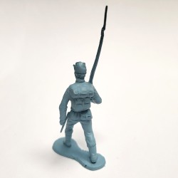 Marx Blue & Gray / Heritage / Civil War / ACW Playset Marching Soldier at Right Shoulder Arms, Satin Sheen Light Blue, Vintage