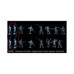 Marx Blue & Gray / Heritage / Civil War / ACW Playset Marching Soldier at Right Shoulder Arms, Satin Sheen Light Blue, Vintage