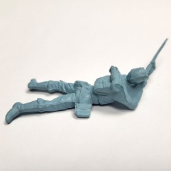 Marx Blue & Gray / Heritage / Civil War / ACW Playset Prone Soldier With Rifle, Satin Sheen Light Blue Vintage Original