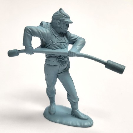 Marx Blue & Gray / Heritage / Civil War / ACW Playset Artillery Soldier, Satin Sheen Light Blue Vintage Original