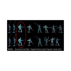 Marx Blue & Gray / Heritage / Civil War / ACW Playset Marching Soldier With Rifle At Waist, Satin Sheen Light Blue