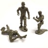 Lot of Three MPC Detailed Ring Hand Army Playset Soldier Figures, Vintage 1960s