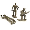 Lot of Three MPC Detailed Ring Hand Army Playset Soldier Figures, Vintage 1960s