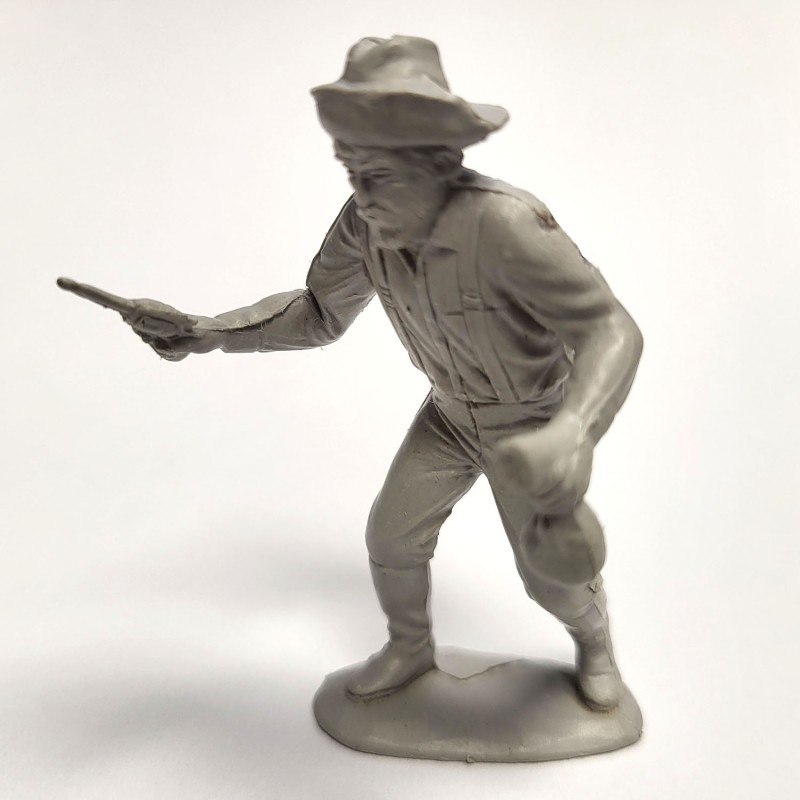 Marx 54mm Miners & Trappers, Pistol Wielding Miner, Vintage Original Playset Figure