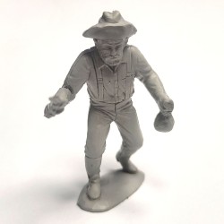 Marx 54mm Miners & Trappers, Pistol Wielding Miner, Vintage Original Playset Figure